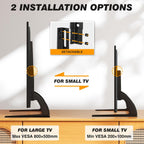 5Rcom TV Stand Mount, Universal TV Stand Tabletop for 22 to 65 inch Plasma LCD LED Flat Screen TVs, Strong TV Legs Holds up to 88lbs, Height Adjustable TV Base, Max VESA 800 x 500mm