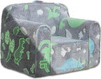 Comfy Toddler Chair,Kids Foam Chair,Kids Armchair Toddler Couch Kids Sofa Reading Chair with Glow in The Dark(Glow Dino)