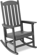 LUE BONA Outdoor Rocking Chair, HDPS Poly Rocking Chairs, All Weather Resistant Plastic Outdoor Indoor Porch Rocker, Heavy Duty Rocking Chair for Patio, Lawn, Garden, 300LBS, Dark Gray