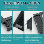 Bedroom Folding Door with Aluminum Frame, Retractable Door with Stainless Mesh Panel, Accordion Door for Front Entrance Balcony Home Use(Black,95x200cm(37x79in))