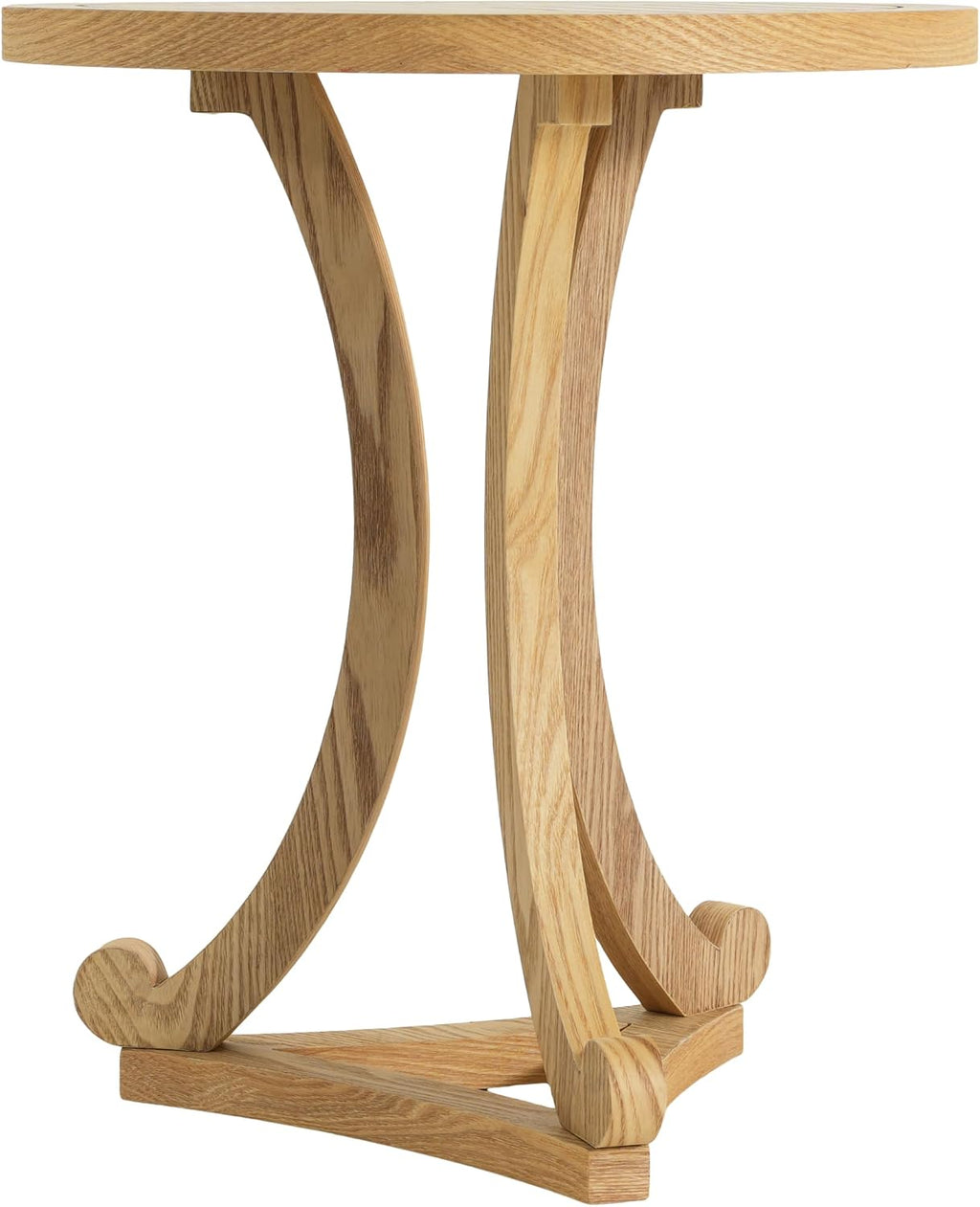 Christopher Knight Home Isele Wood Accent Table with Round Slatted Top Design, Small Side Table with Unique Curved Base, Modern End Table for Living Room/Bedroom/Small Spaces, Natural