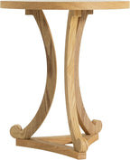 Christopher Knight Home Isele Wood Accent Table with Round Slatted Top Design, Small Side Table with Unique Curved Base, Modern End Table for Living Room/Bedroom/Small Spaces, Natural