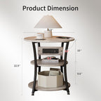 Side Table with Charging Station, End Nightstand with USB Ports and Outlet，3-Tier End Tables Living Room，for Living Room, Bedroom, Corners, and Office (Grey)