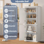 70" Tall Kitchen Pantry Cabinets Pantry Cabinet with 2 Doors and 3 Adjustable Shelves, Freestanding Cupboard, Modern Storage Cabinet for Living Room, Kitchen