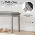 Giantex Upholstered Dining Bench with Padded Seat, Solid Wood Legs, Load 800 lbs, 40.5"x16"x20", Entryway Shoe Rack Bench for Kitchen, Dining Room, Living Room, Bedroom, End of Bed, Hallway (Grey,1)