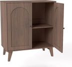 Sideboard Buffet Cabinet with Storage, Modern Accent Cabinet with Adjustable Shelf & Solid Wood Legs, Farmhouse Coffee Bar Cabinet for Living Room, Kitchen, Entryway, Walnut*2 pc