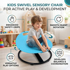 Kids Spinning Chair, Silent Rotation Rotate Seat with Safety Handle, Helps Develop Balance Ability, Practical Sensory Training Chair for Children Aged 3 to 10
