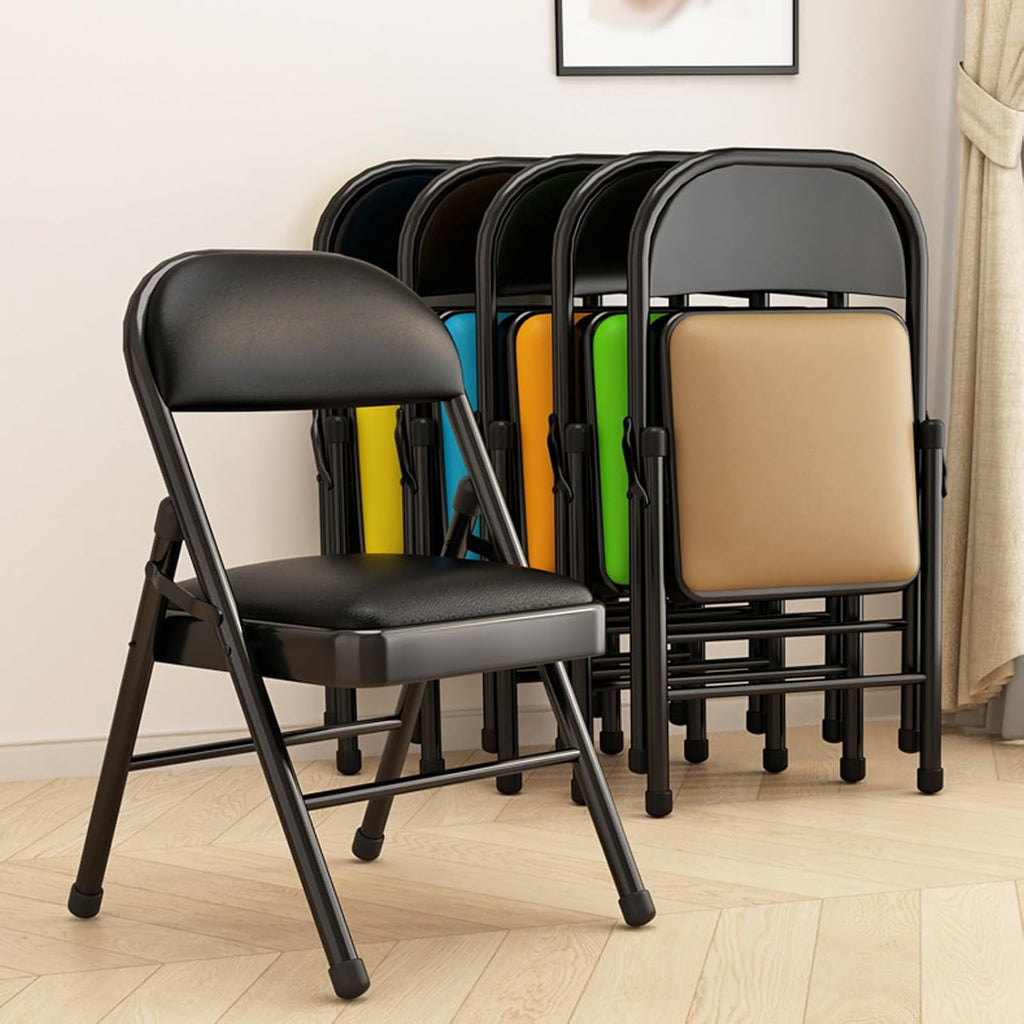 Folding Stools -Metal Chairs,Commercial Event Seat,Heavy Duty All Steel Frame,for Home,Office,Wedding, Banquets(1-Pack)(Green)