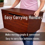 Fully Assembled, Solid Wood Storage Chest with Lid & Handles, Wooden Box, Organizer, Storage, Birthday, Gift, Blankets, Clothes, Keepsakes, Anti-Slam Hinges, 30” Professional Mahogany Finish