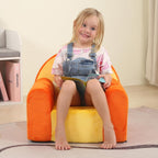 MOMCAYWEX Comfy Cute Toddler Chair, Soft Kids Couch with High Density Foam, Toddler Reading Chair, Orange