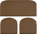 RSH DECOR: Sunbrella Play 3-Piece Foam Wicker Cushion Set | 41" x 19" & 19" x 19" | Crafted with Sunbrella Performance Fabric | Outdoor Loveseat & U-Shaped Seat Cushions | Play Chestnut Mocha