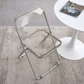 Yellow Folding Chair Clear Plastic Seat Metal Frame Back Acrylic Stacking Indoor Outdoor Portable for Garden(Amber)