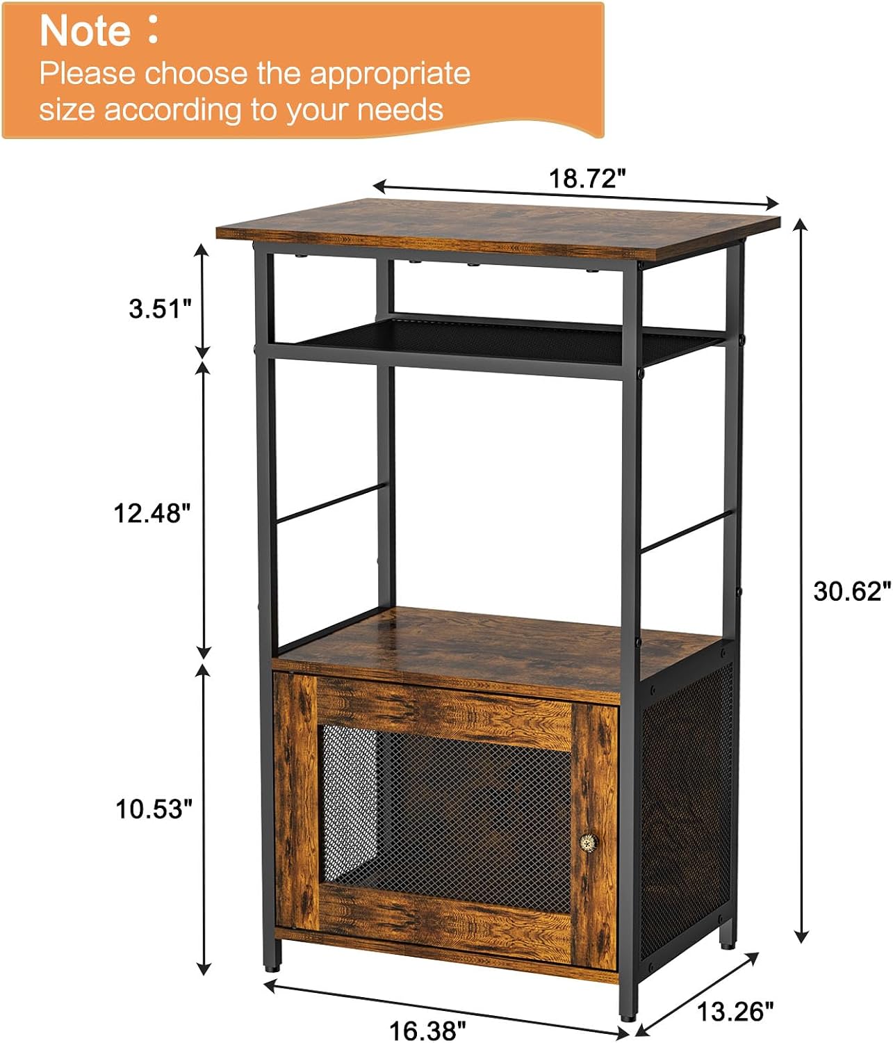 X-cosrack Coffee Bar Station, 3-Tier Small Coffee Stand Station with Storage, Farmhouse-Style Kitchen Microwave Stand Featuring 1-Door Cabinet for Living Room, Entryway, Kitchen