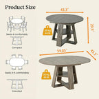PVWIIK 43.3in-59in Extendable Round Dining Table for 4-8,Modern Kitchen Oval Dining Table with Removable Leaves Space Saving,Wood Base with Storage Shelf for Kitchen Living Room,Antique Natural