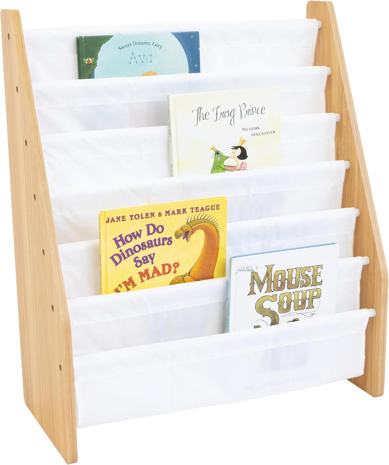 Humble Crew Kids Bookshelf, 6-Tier Front-Facing Book Display Organizer, Montessori Toddler Bookcase for Playroom, Bedroom & Reading Corner, White/Natural Wood | Humble Crew
