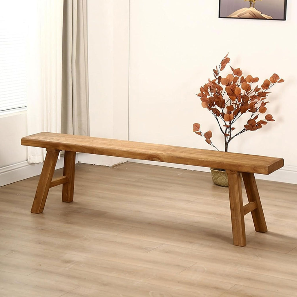 Narrow Bench For Entryway Slim Farmhouse Indoor Wood Rustic Noodle Bench Vintage Dining Table Skinny Hallway Shoe Benchs End Of Bed 19.6/39.3/62.9/70.8 Inch Length For Bedroom & Living Room Kitchen(31