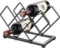 POKIPO Countertop Wine Rack - 7 Bottles Metal Small Wine Rack Wine Bottle Holder Storage Space Saving for Home Kitchen Bar Tableop Cabinet Pantry