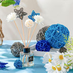 Chunful 22 Pcs Decorative Balls for Centerpiece Bowls Wicker Rattan Balls Orbs Vase Fillers for Craft, Party, Wedding Table Decoration, 5 Size, 2 Shapes(Vivid Color)