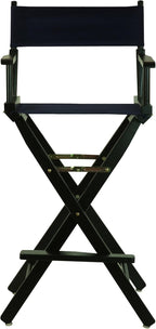 Casual Home 30" Director's Chair Black Frame-with Navy Canvas, Bar Height