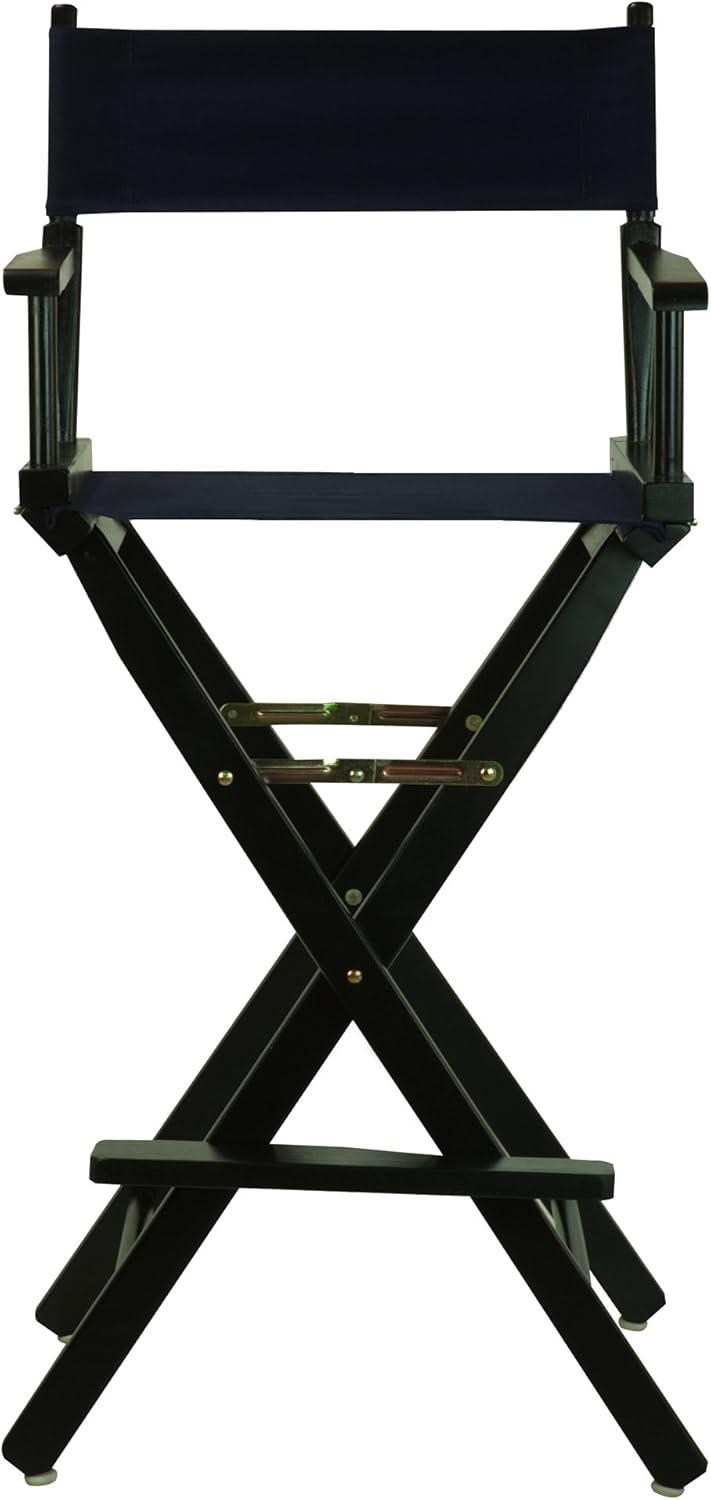 Casual Home 30" Director's Chair Black Frame-with Navy Canvas, Bar Height