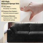 157.6" Cloud Couch Oversized Modular Sectional Sofa, Boneless U-Shaped 8 Seater Deep Seat Couch with Ottoman, Soft Corduroy Upholstery, DIY Combination for Living Room, No Assembly Required, Black