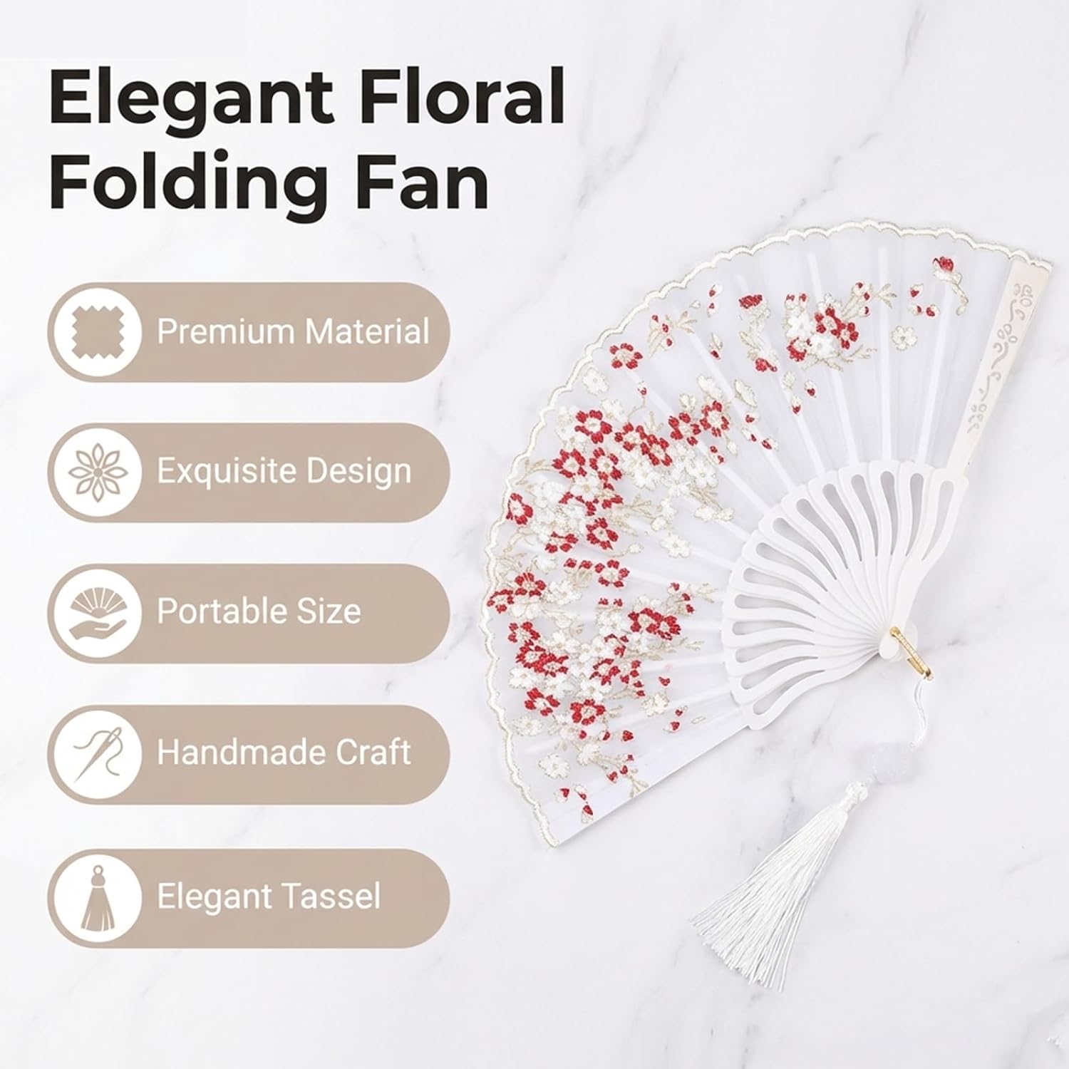 Folding Fans Hand Fan Foldable: Handheld Fan Chinese Folding Fans for Women Wedding Decoration Dancing Party