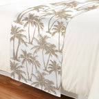 Light Brown Palm Tree Bed Runner Scarf King Size, Summer Tropical Tree Coastal Beach Luxury Bed Throw Runners & Scarves for Twin Full Queen King Foot of Beds, Hotel Decoration, 94"x20"