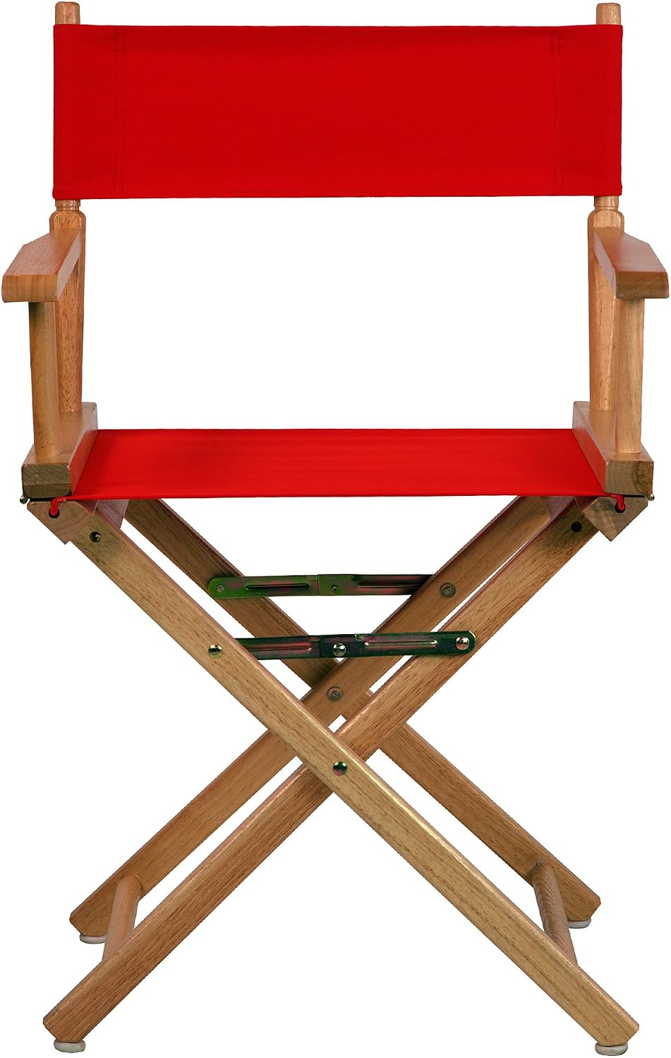Casual Home Director's Chair ,Natural Frame/Red Canvas,18" - Classic Height