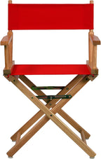 Casual Home Director's Chair ,Natural Frame/Red Canvas,18" - Classic Height