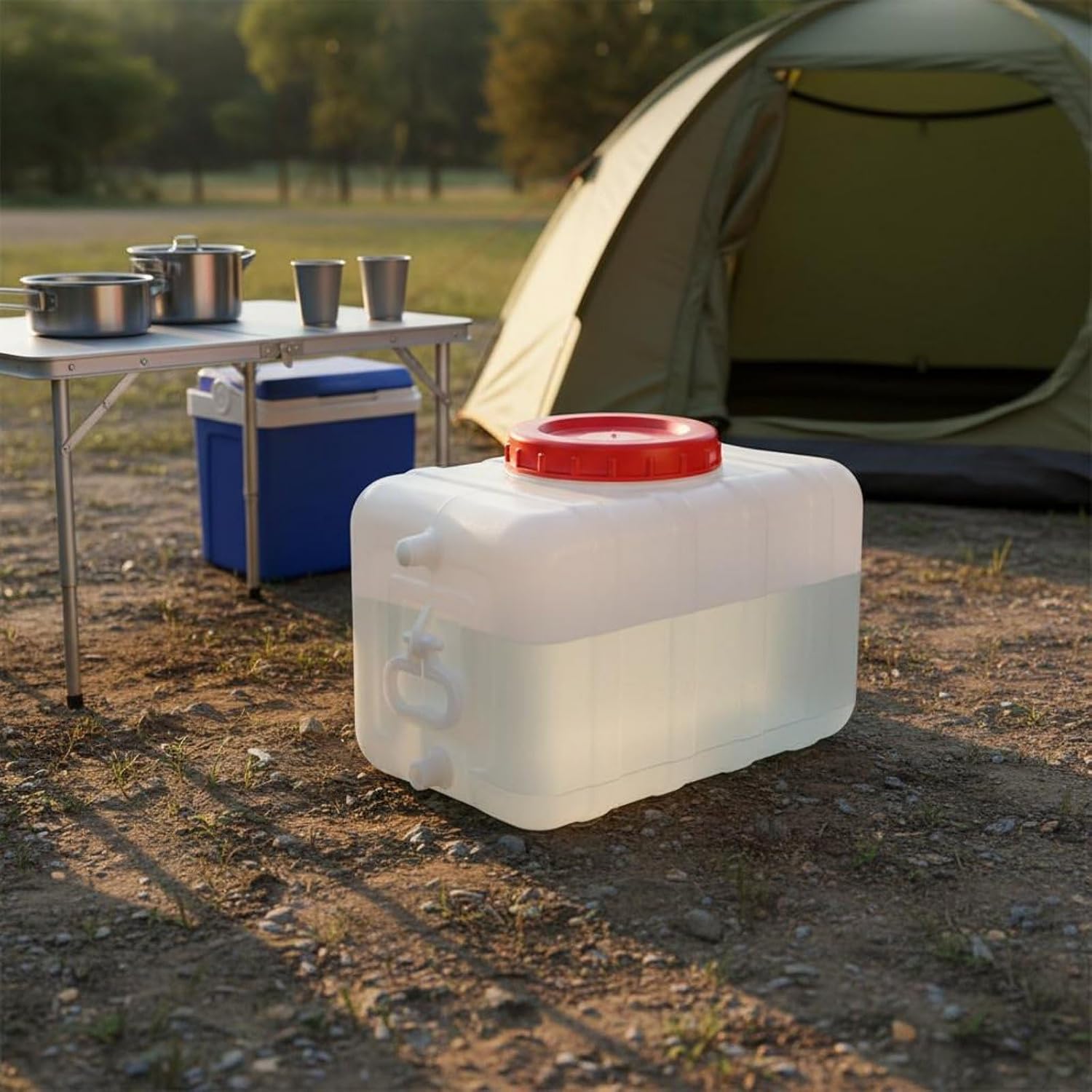 Food Grade Water Jug Thickened Material Rectangular Water Container Pressure Resistant for Emergency Preparedness