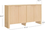 CHITA 61" Sideboard Buffet Cabinet with Storage, Living Room Accent Cabinet with Doors and Adjustable Shelves, for Bar, Kitchen, Oak