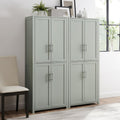 HomeStock Pantry Cabinet - 2 Piece Storage Organizer with Doors - 56 Wide - Gray
