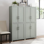 Maykoosh 2Pc Pantry Cabinet Set - 56" Wide Storage Organizer with Doors - Gray