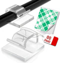 60PCS Adhesive Cable Clips, Heavy-Duty Cord Clips for Cable Management, Outdoor Christmas Light Clips Hooks, Traceless Clear Wire Holders Cord Organizer for Wall, Desk, LED, Car(Small)