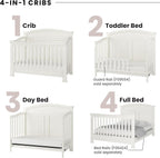 Child Craft Westgate Crib, Double Dresser, Chest, and Nightstand Nursery Set, 4-Piece, Includes 4-in-1 Convertible Crib, Dresser, Chest, and Nightstand (Vintage Linen)