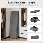 43 Inch Foldable Storage Ottoman Bench,with 35 Gallon Hidden Storage,Folding Foot Rest Ottoman,End of Bed Bench,660lbs Load Capacity,Easy Assemble for Living Room,Bedroom,Entryway