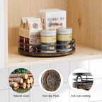 LAMU 2 Pack 10'' 12'' Lazy Susan Turntable Organizer for Cabinet, Round Wood Lazy Susan for Table Top, Countertop, Pantry, Spice, Bathroom Vanity, Coffee, Decor