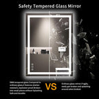 LOAAO 24X32 LED Bathroom Mirror with Lights, Anti-Fog, Dimmable, Backlit + Front Lit, Lighted Bathroom Vanity Mirror for Wall, Memory Function, Tempered Glass, Shatter-Proof, ETL Listed