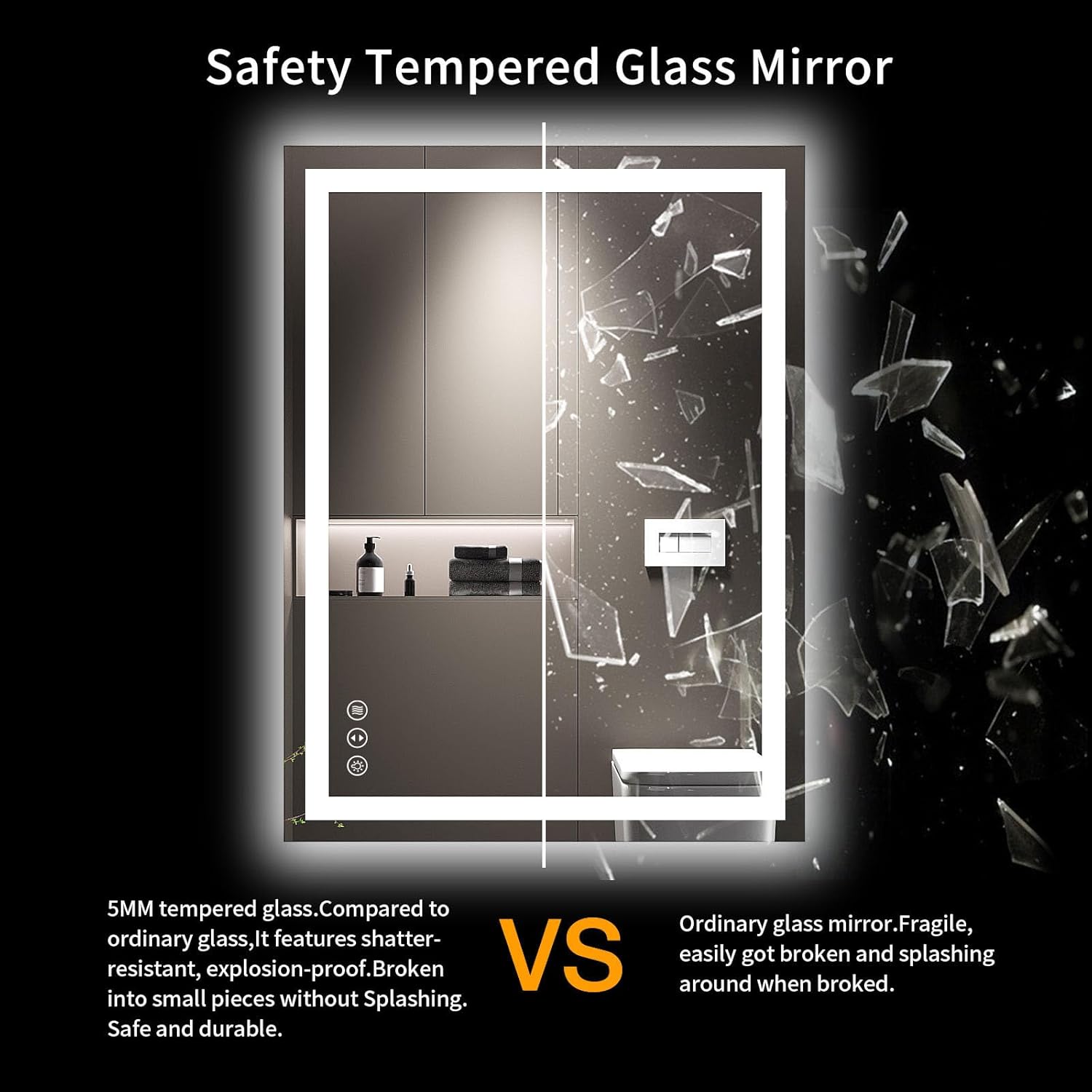 LOAAO 24X32 LED Bathroom Mirror with Lights, Anti-Fog, Dimmable, Backlit + Front Lit, Lighted Bathroom Vanity Mirror for Wall, Memory Function, Tempered Glass, Shatter-Proof, ETL Listed