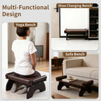 Prayer Kneeler Bench, Wooden Prayer Bench with Detachable Soft Cushion, Sturdy Home Kneeling Stool for Worship, Multi-Functional as Yoga Bench/Shoe Bench/Sofa Bench
