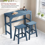 Stoog Patio Bar Table, All-Weather Outdoor Bar Height Table with Adjustable Feet, Low Maintenance, for Balcony, Deck, Porch, and Poolside, Blue