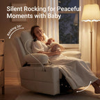 MAMAZING Lullapod Oversized Power Nursery Recliner Chair, Triple Motor Glider Rocker with Adjustable Armrests, 270° Swivel Rocking Chair Nursery with Dual Charging Port and Storage
