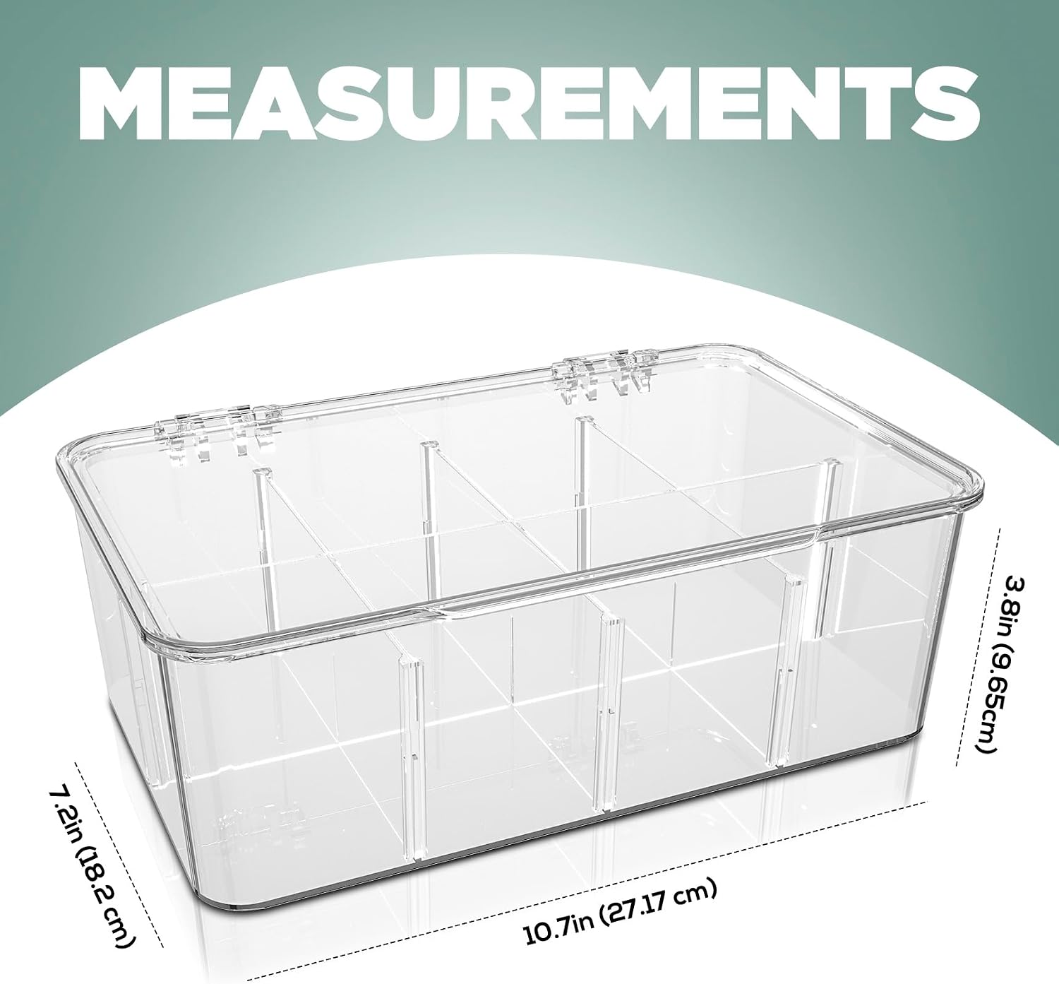 Utopia Home - Tea Bag Organizer With Lids, Clear Pantry Storage Box - (3 Pack) Stackable Partition Organizers or Holder With Lids For Drawers, Countertops, Fridge, Kitchen, Snack & Spice Organization