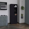 Riner 67" Slim Pantry Cabinet, 5-Tier Storage Shelves with Doors for Kitchen Organization, Black