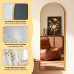 Simple Deluxe Arched Full Length Mirror, 71"x26"Large Floor Mirrors, for Wall Door Bedroom Bathroom Living Room (Gold)