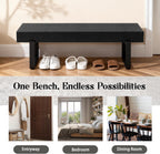 59" Wood Bench for Bedroom End of Bed, Farmhouse Indoor Kitchen Table Benches,Versatile Modern Shoe Bench for Entryway, Black