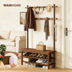 Hall Tree with Shoe Storage Bench, 3-in-1 Entryway Coat Rack with Bench, 11 Hooks, Freestanding Wooden Entryway Organizer for Mudroom, 35" Long