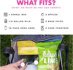 SCOUT Bagette Market Tote - Large Reusable Grocery Bag with Burst-Proof Bottom, Two Sets of Straps, Folds Flat to Store