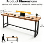 Live Edge Bar Table,Long Counter Height Dining Table,Solid Wood Pub Table,2 in Thick Live Edge Top for Kitchen,Dining Room, Coffee Shop,or Small Space(Stool not Included)