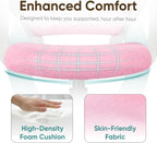 ETONEX Office Chair with Ergonomic Mid Back Cushion Lumbar Support Adjustable Swivel Rolling Computer Gaming Desk Chair Comfy Mesh Seat Wheels Home Executive Use (Pink)